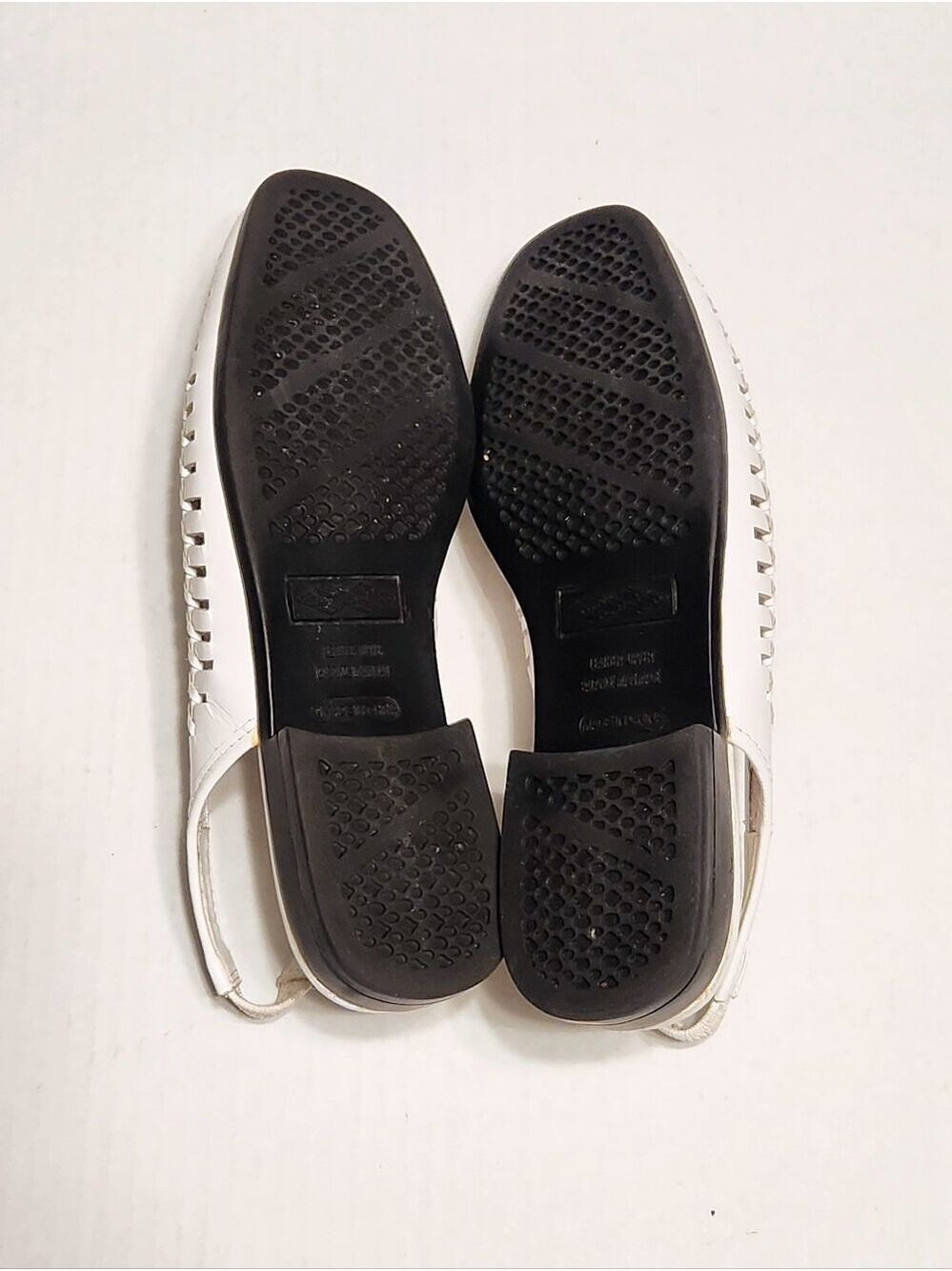 G. Wiz Jenny White Leather Woven Slingback Low Heel Sandals Size 6 Medium - Picture 9 of 11